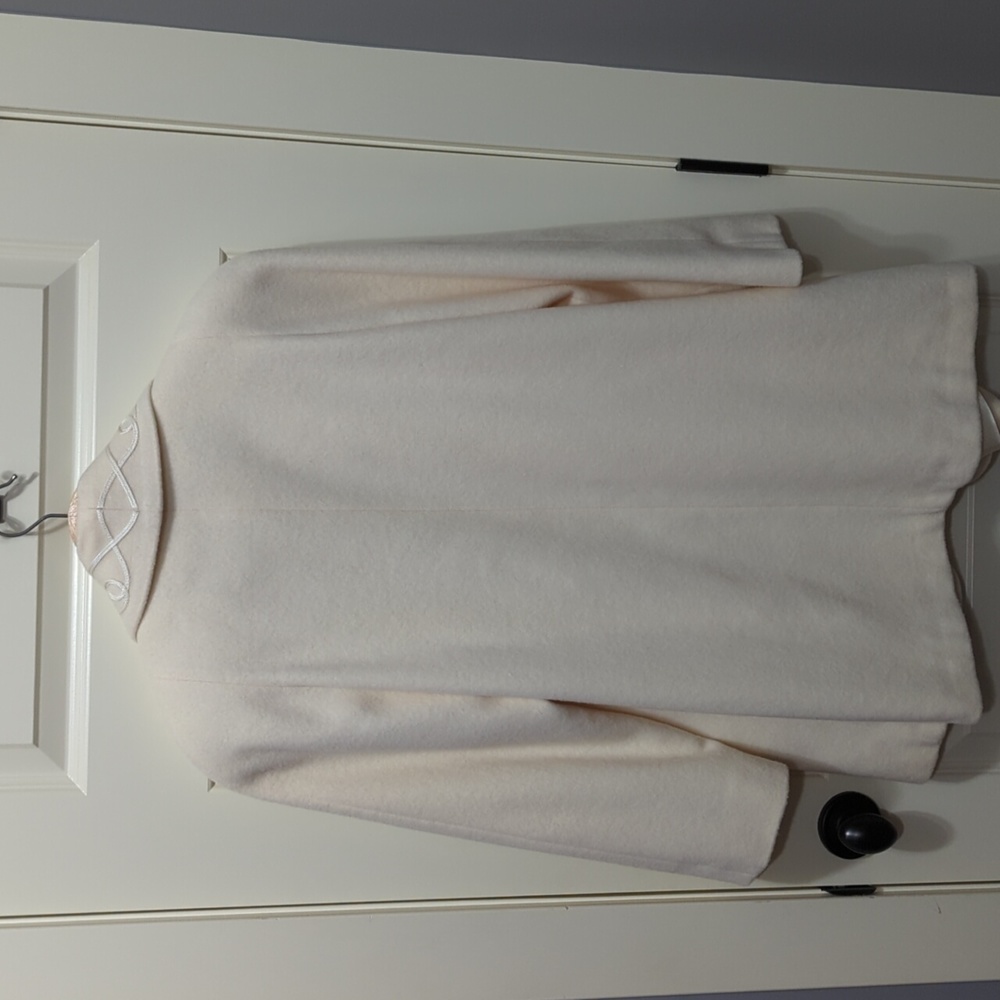 Cream Vintage Union Made Alorna Petite Embroidered Wool Coat - Picture 6 of 6
